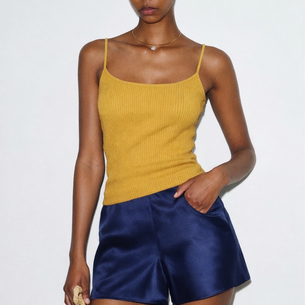 #16 🌷Reformation Mustard Ribbed Camisole